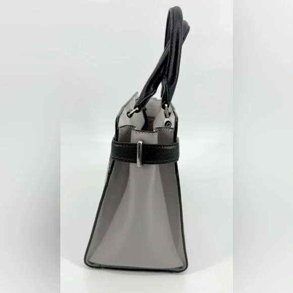 Kate Spade NY Colorblock Satchel & Matching Wallet Set - Gray, White & Black - Picture 4 of 9